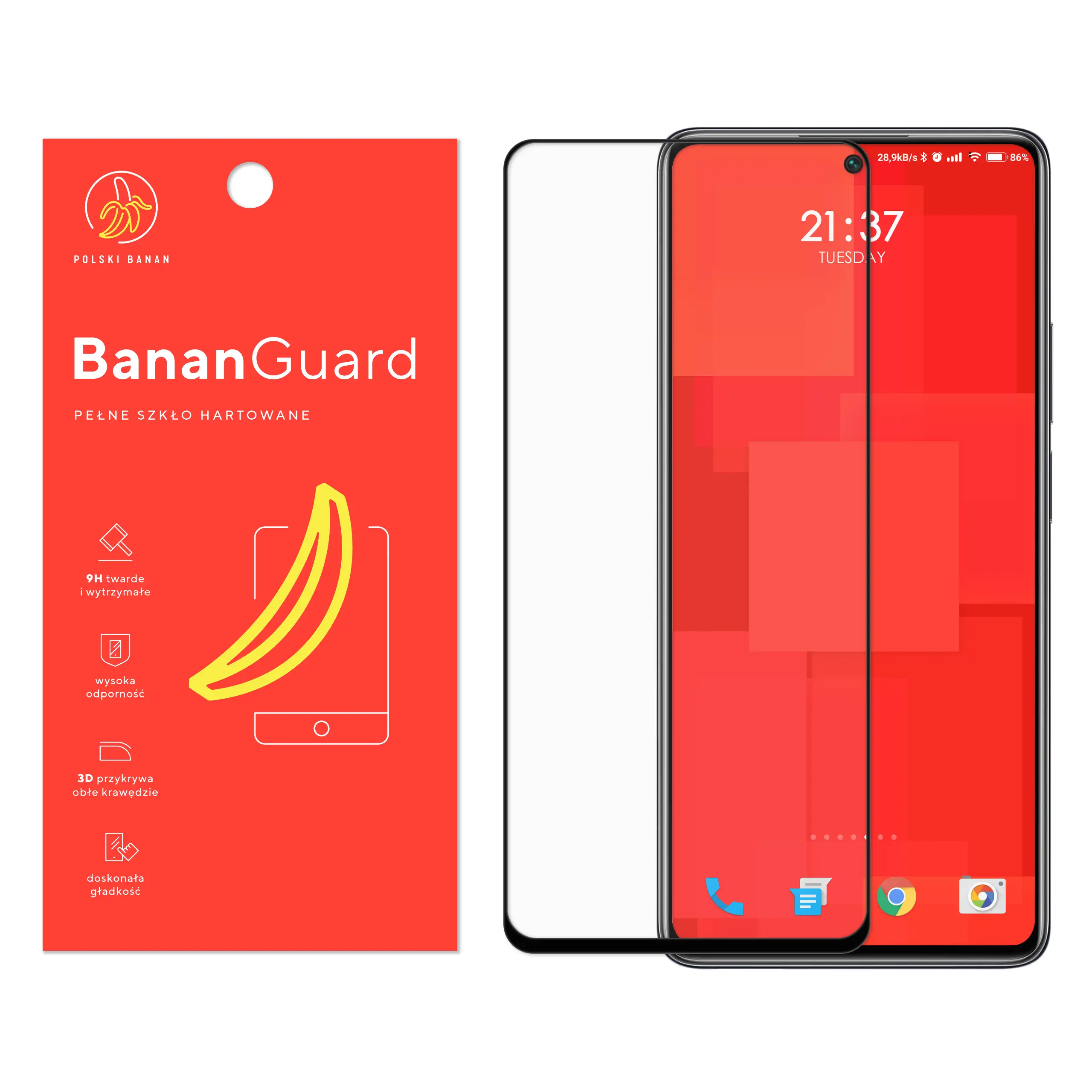 Szkło hartowane 5D Polski Banan BananGuard w kolorze czarnym do Xiaomi 11T / Pro